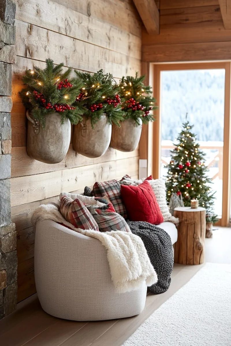 21. Holly and pine holiday wall pockets - photo 2