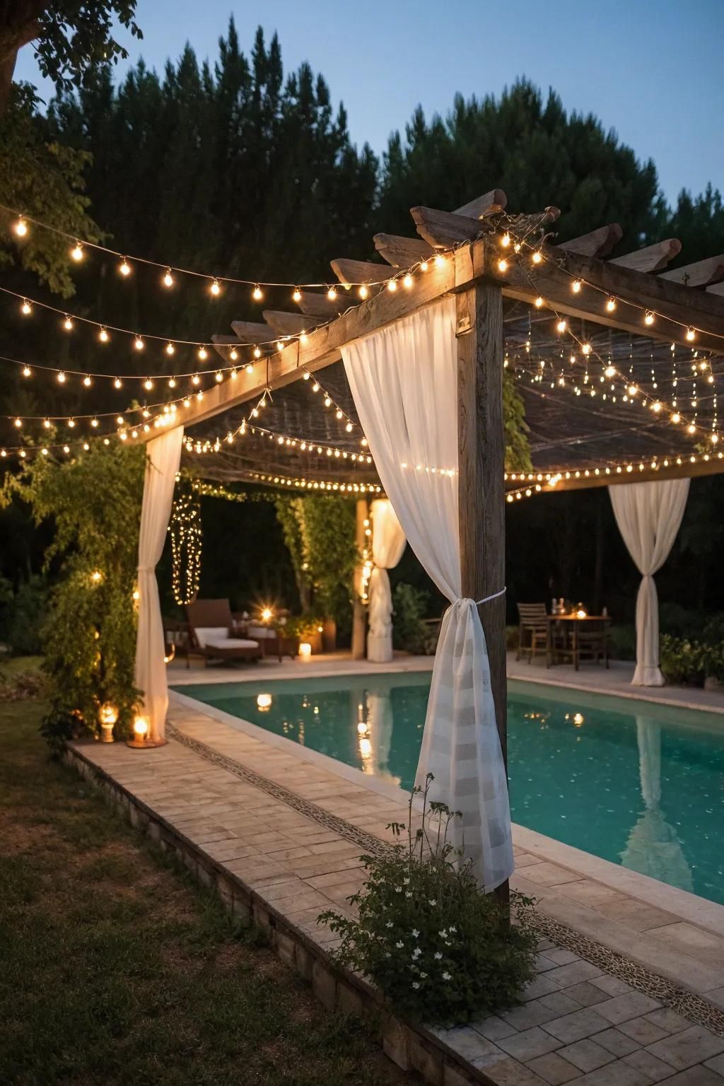 6. Pergola String Light Accents