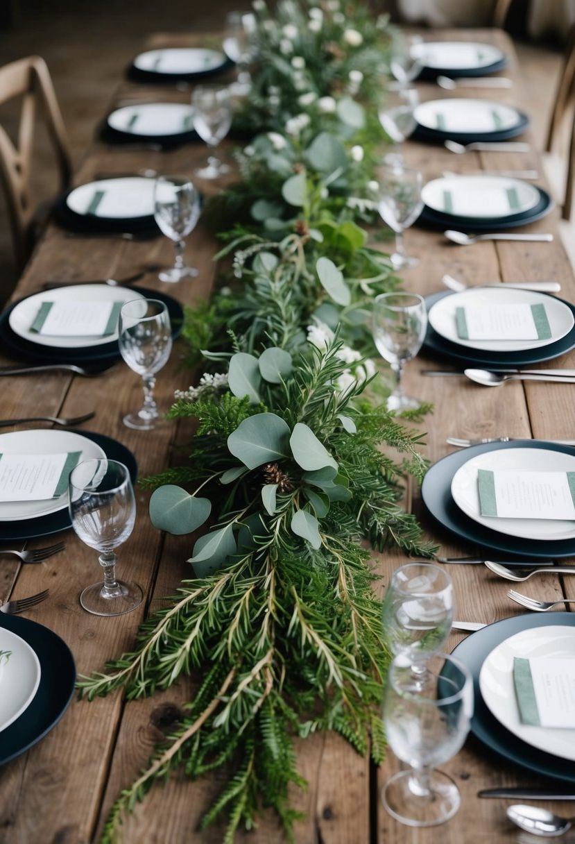 6) Greenery Arrangements with Rosemary Infusion