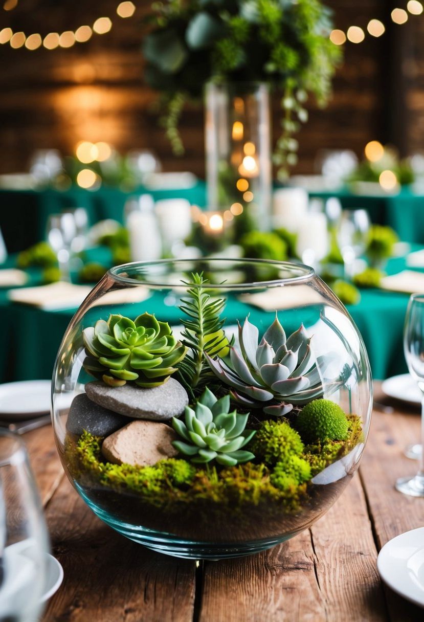 1) Succulent Terrarium Centerpieces