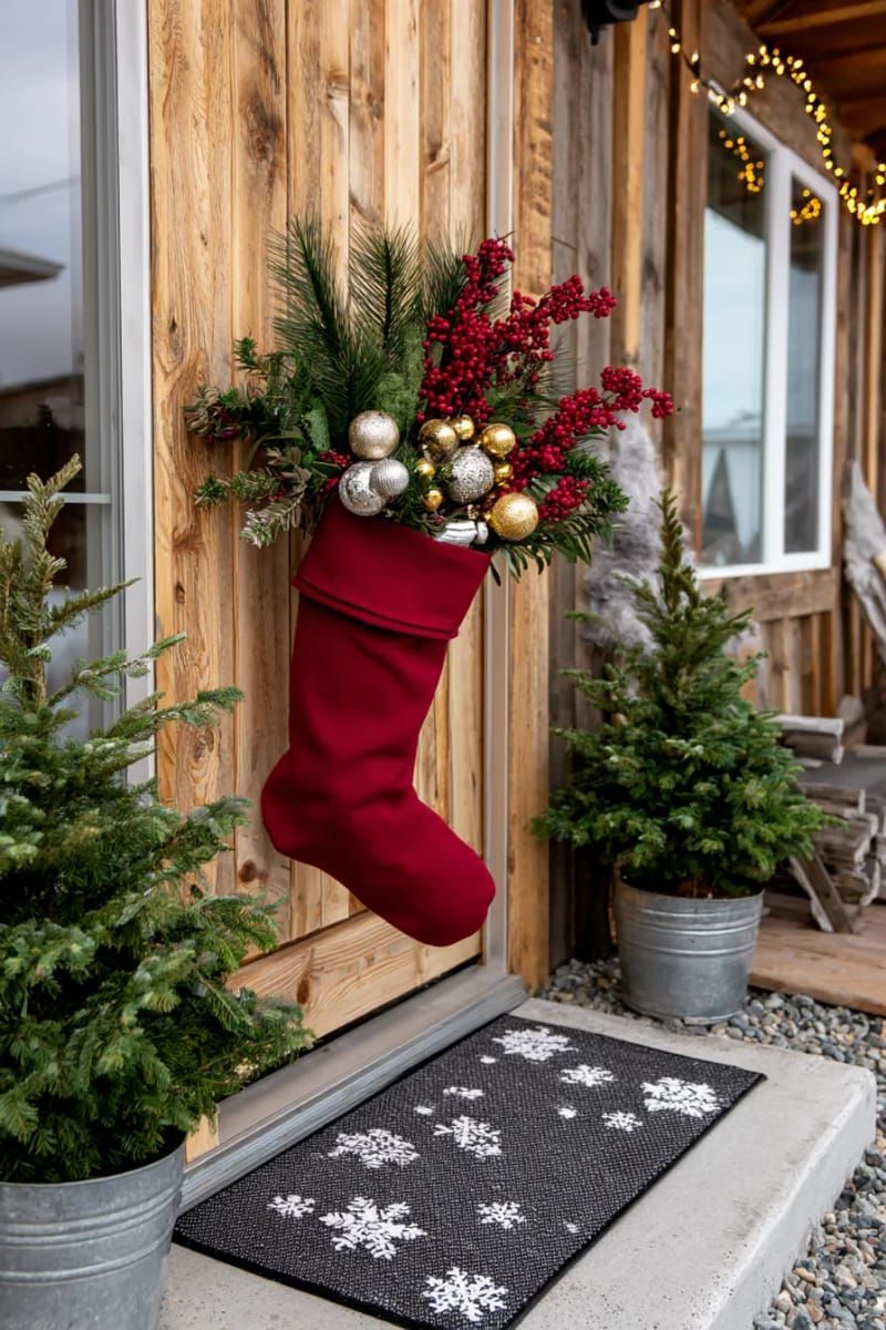 4. Dollar Store Pine and Berry Stockings - photo 2