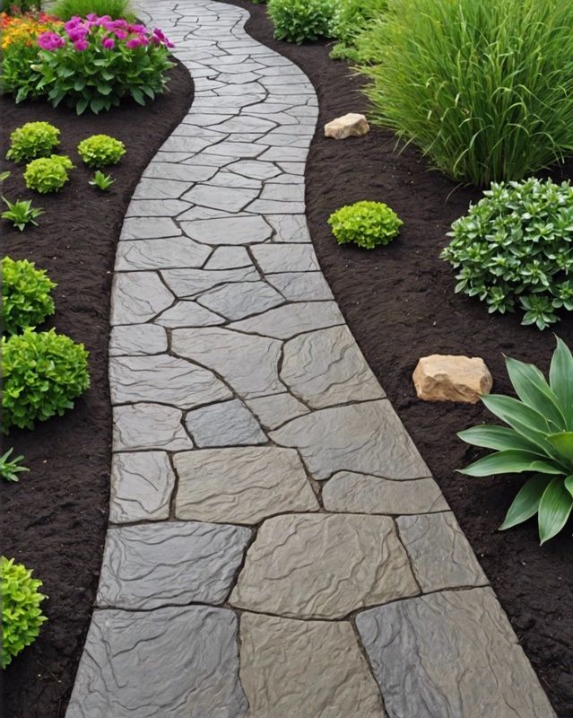 DIY Stamped Concrete Walkways