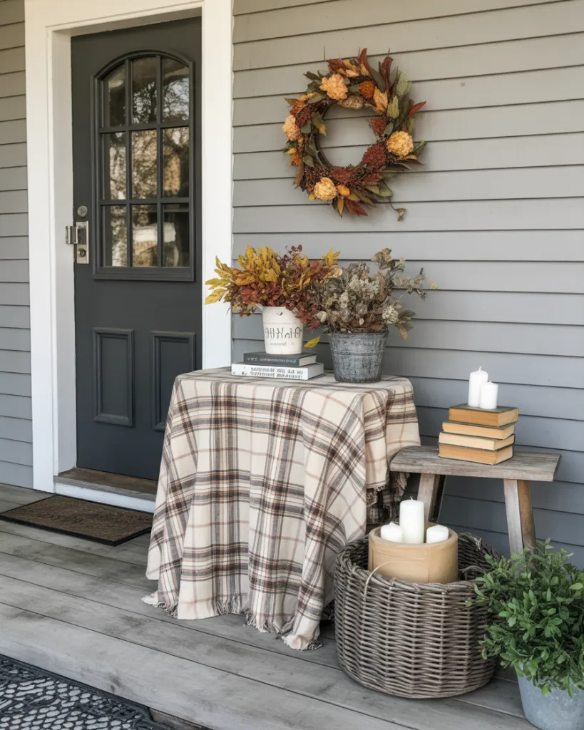 21. Fall-Themed Entryway Table Styling