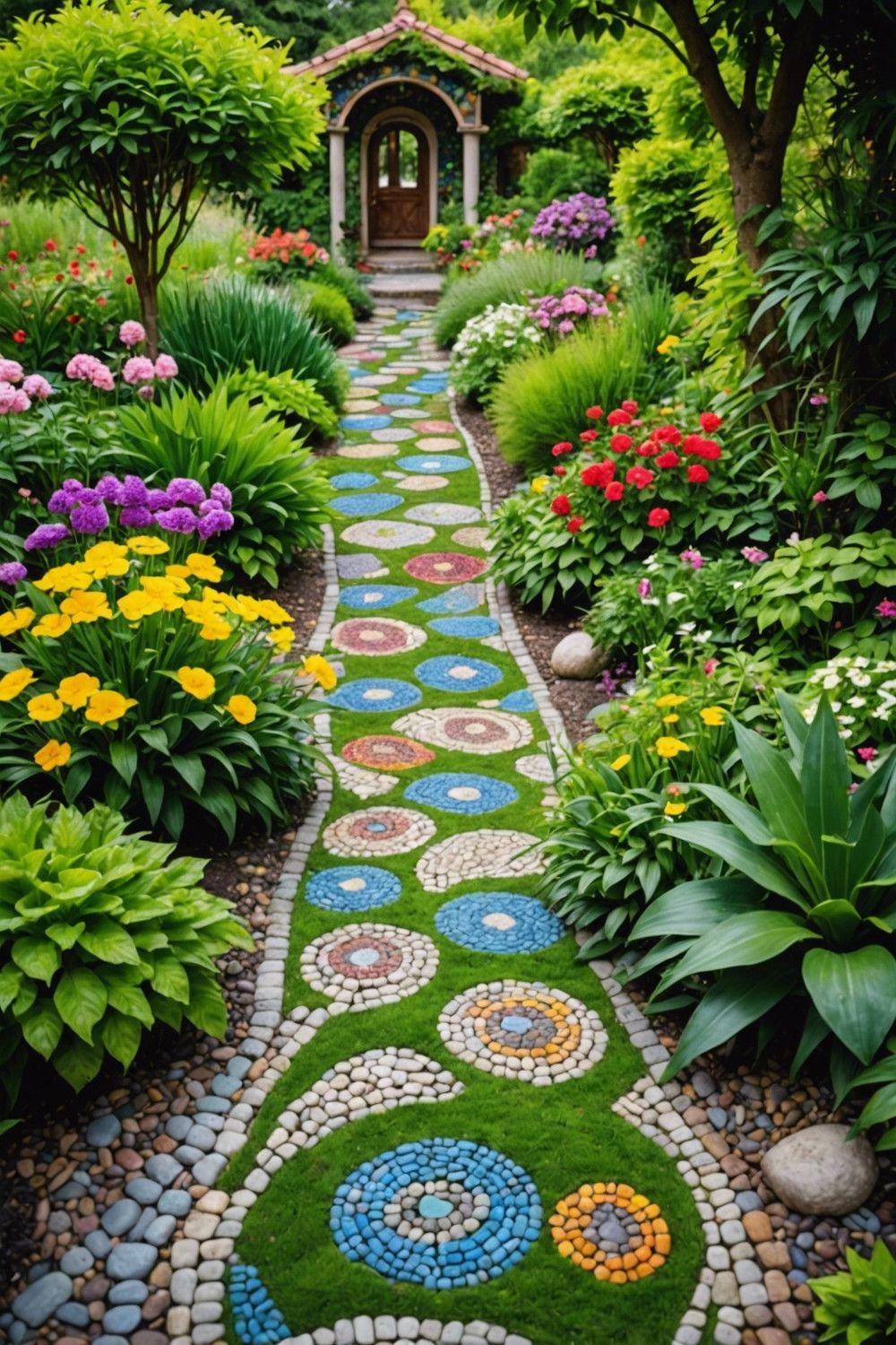 Stone Mosaic Walkway Ideas