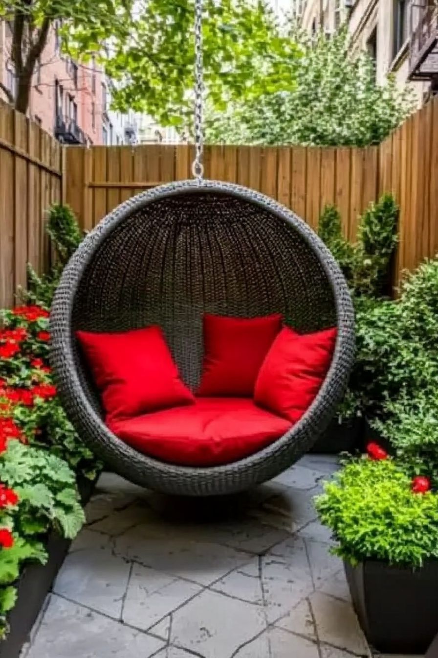 19. A Hanging Egg Chair for Easy Relaxing