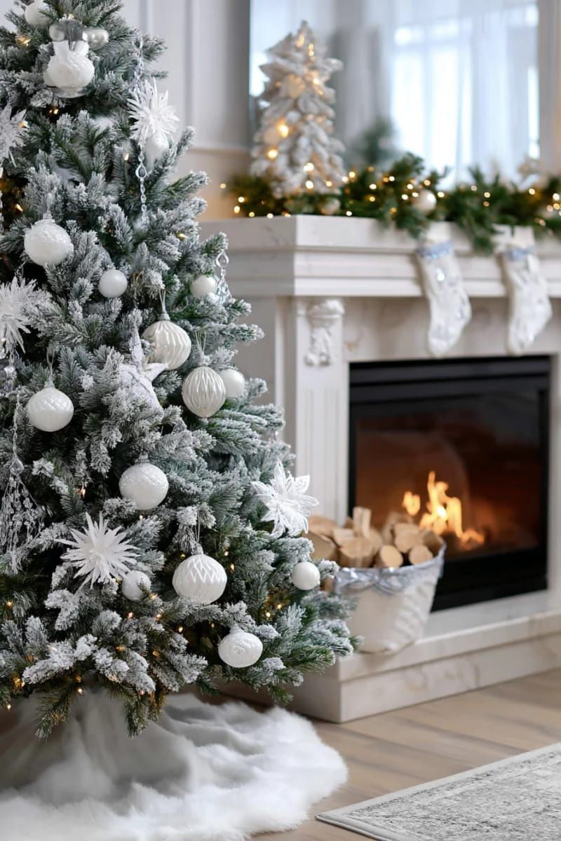 12. Pearl bulbs and crystal icicles for a snowy tree