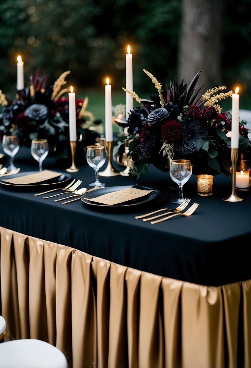 8) Black and Gold Table Accents