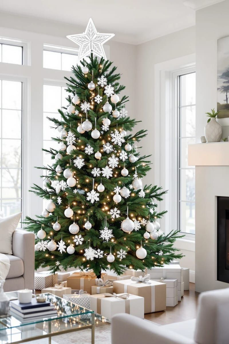 28. Acrylic Tree Toppers Etched With Snowflakes