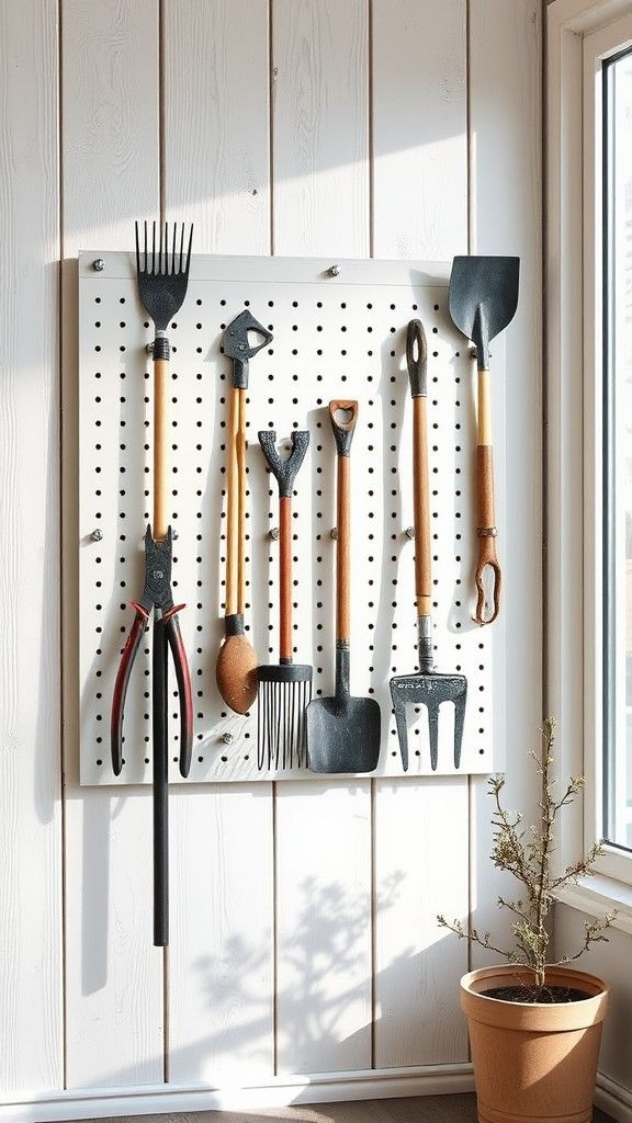Pegboards for Hanging Patio Tools