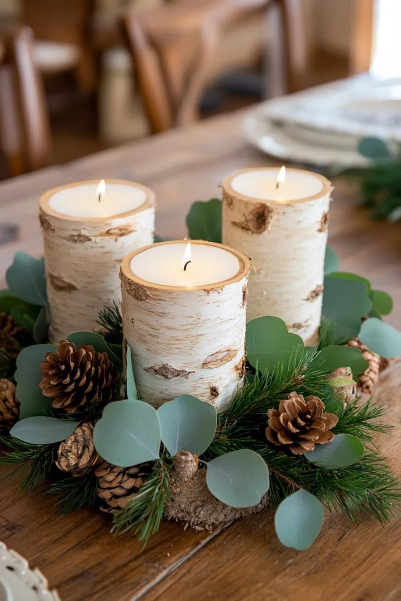 10. Birch Bark Holders With Eucalyptus and Cedar - photo 2