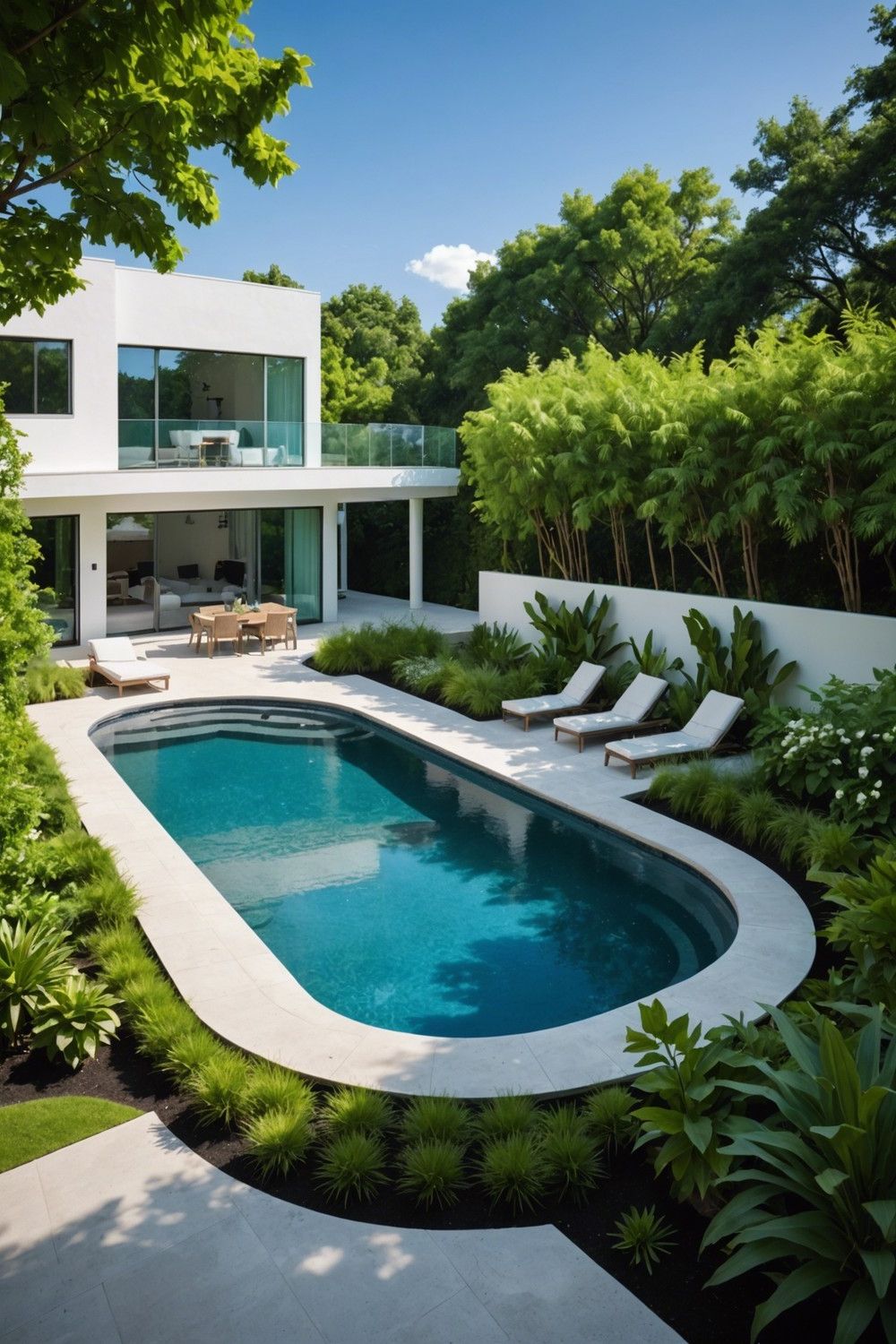 Raised Fiberglass Pools with Concrete Decking