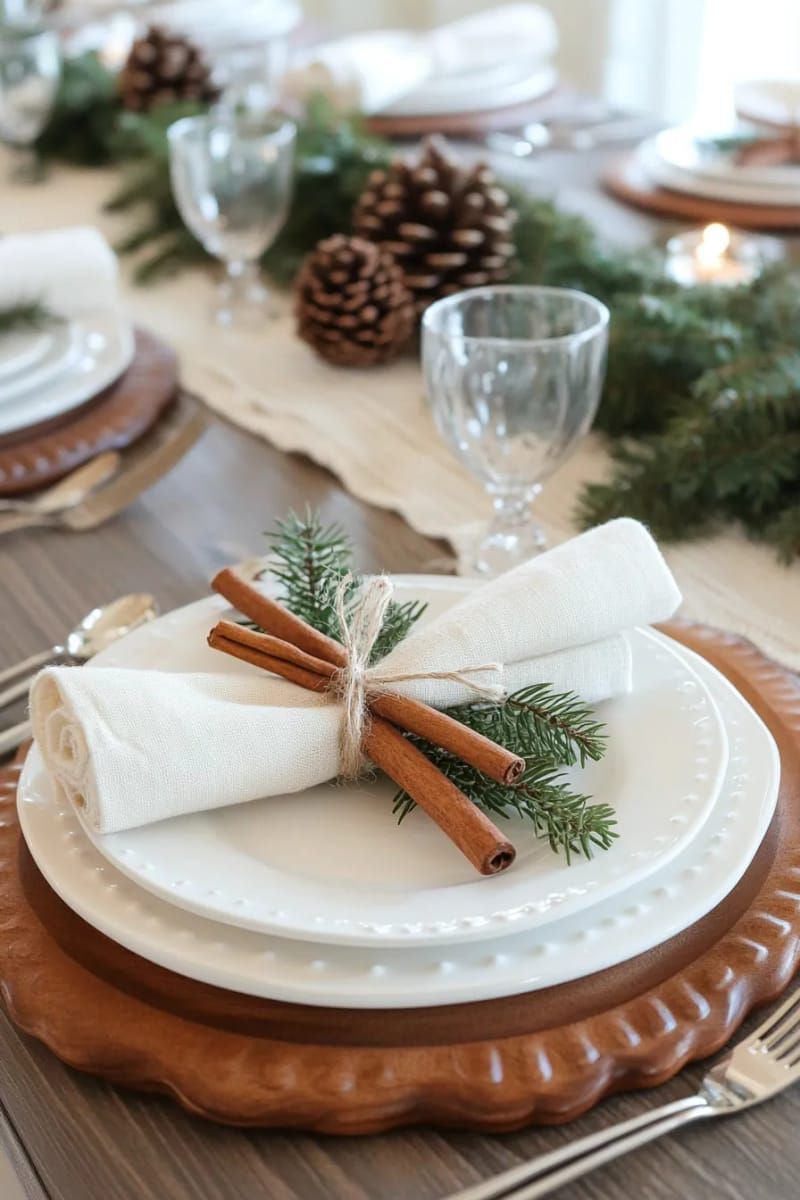27. Cinnamon Stick Napkin Place Settings