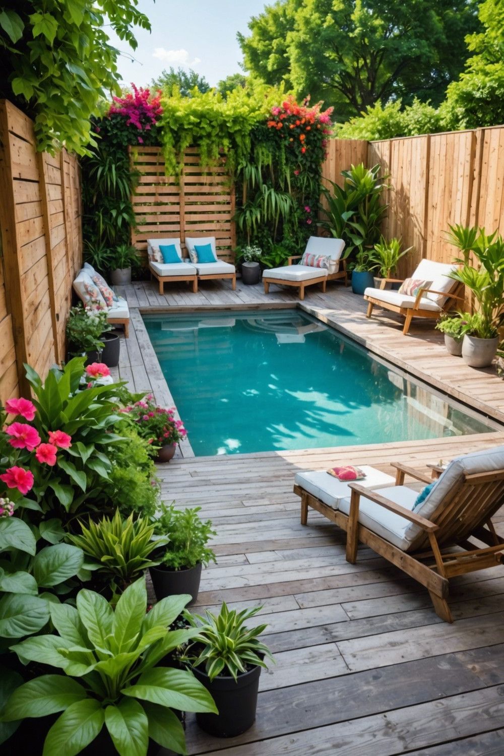 Vertical Garden Ideas for Pallet Pool Decks