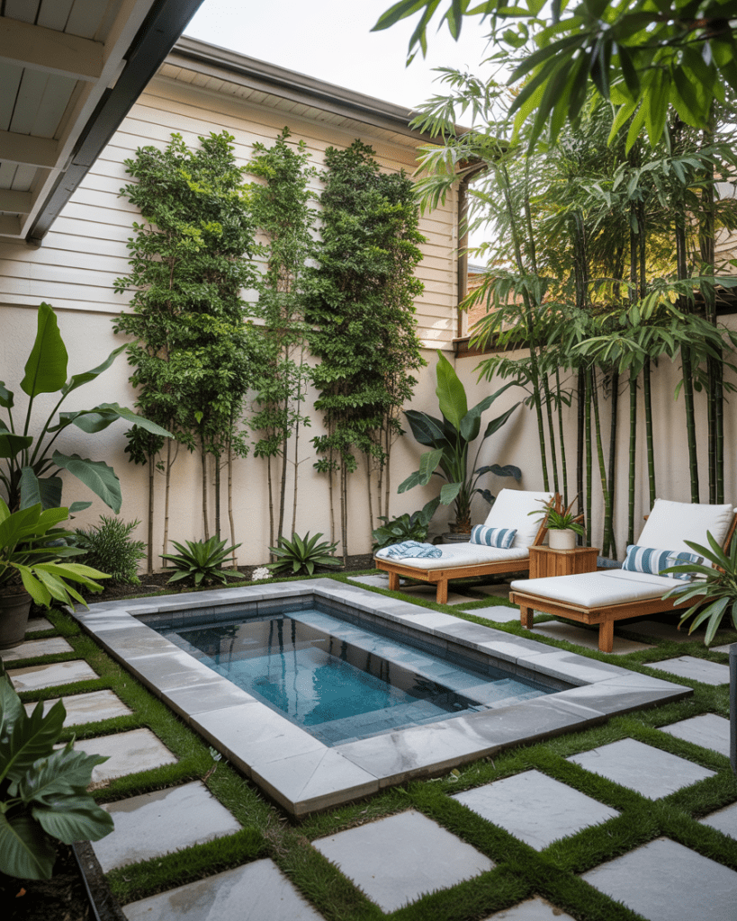 Poolside Privacy With Green Walls - photo 2
