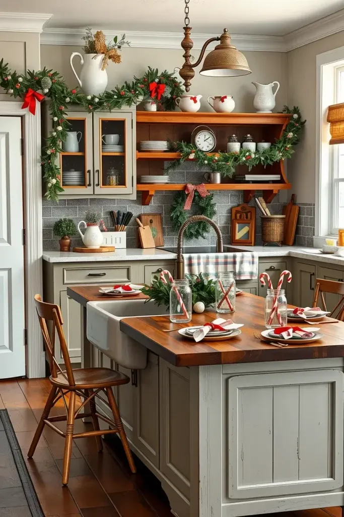 Cozy Farmhouse Charm for a Christmas Kitchen