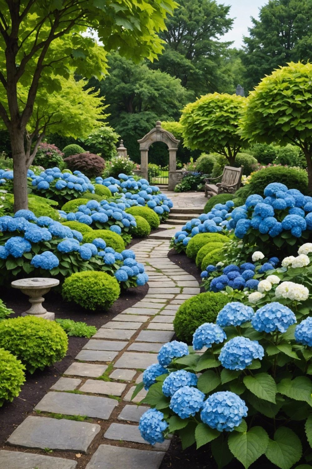 One-Color Hydrangea Garden Design