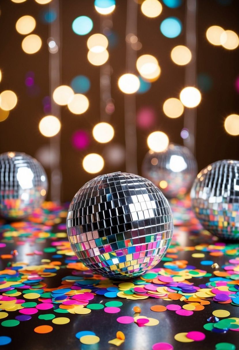 3) Disco Ball Confetti On Tables