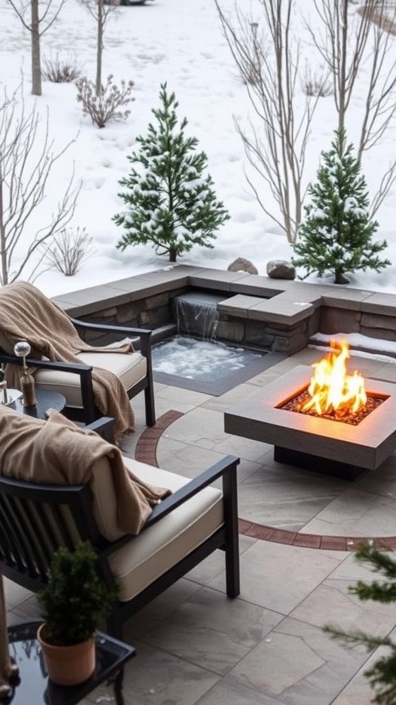 Transitional Fire Pits Paired With Water Features