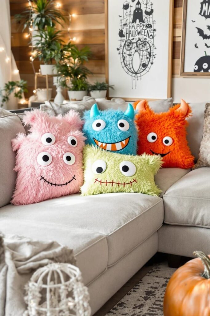 6. Plush Monster Pillows in Bold Colors - photo 2