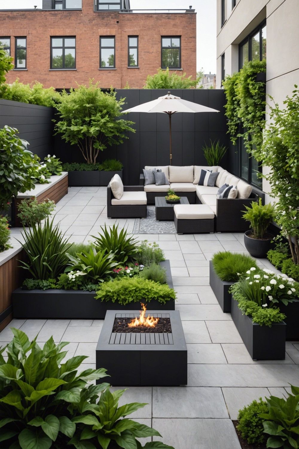 Planters Built Into the Design