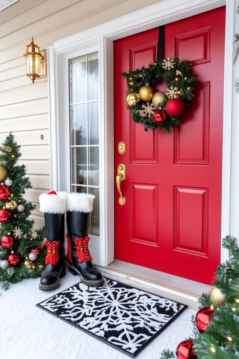 8. Santa Boots Peeking Over the Doorframe - photo 2