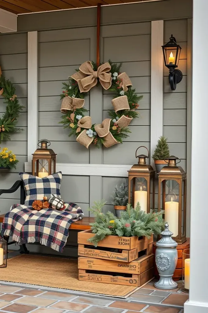 Farmhouse Style Burlap Christmas Wreaths