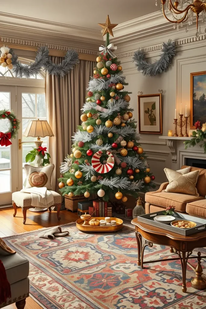 3) Retro Garlands and Sparkling Tree Trim