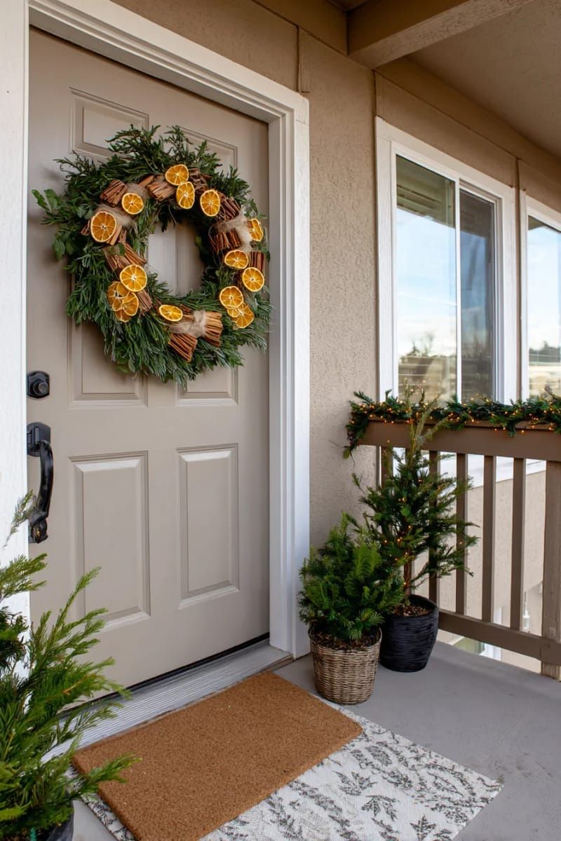 11. Dried Orange and Cinnamon Stick Wreath