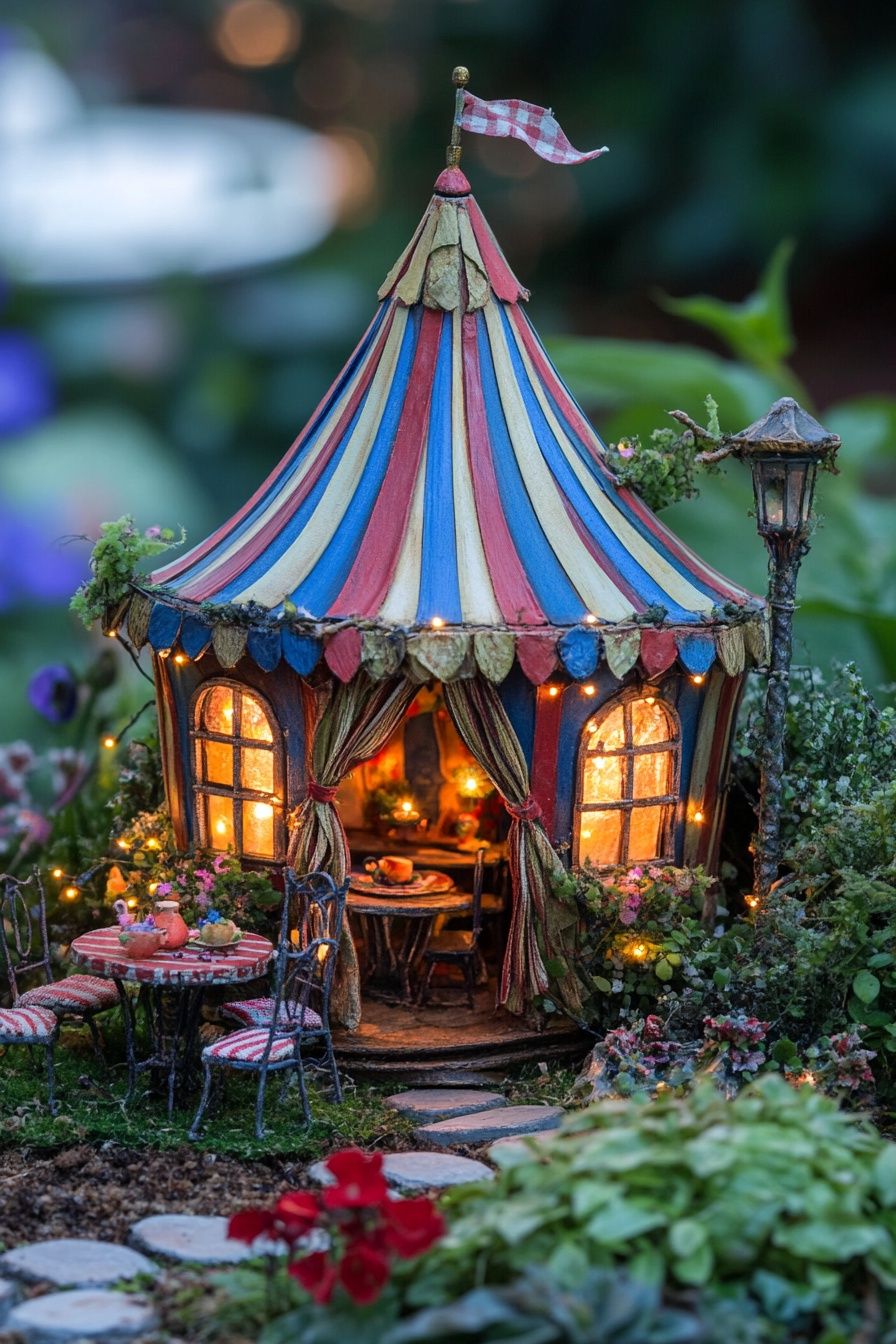 19. A Miniature Circus Tent for Your Garden