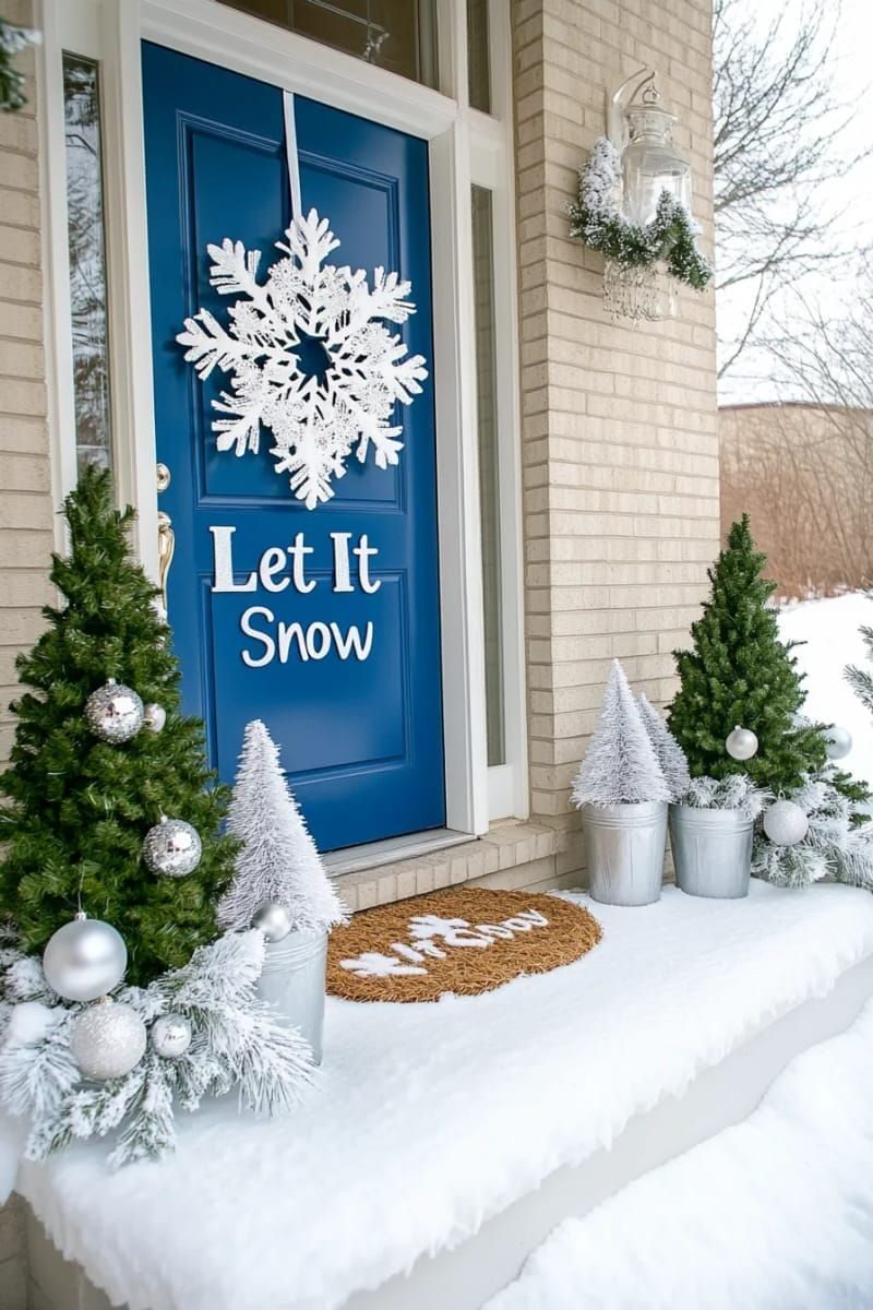 23. Let It Snow Display with Snowflakes and Mesh Garland - photo 2