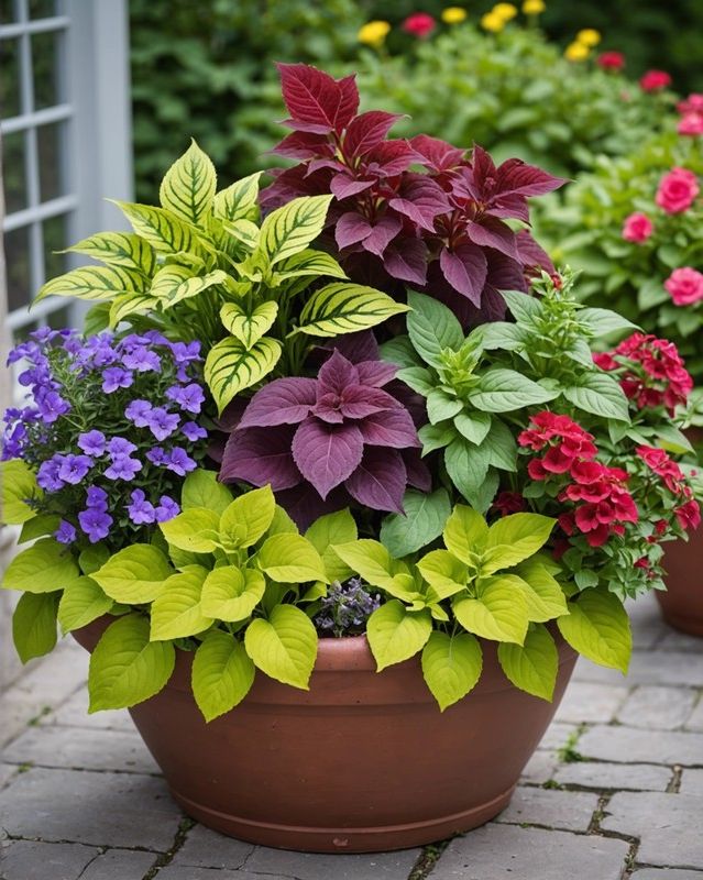 Fragrant Coleus Container With Scented Herbs