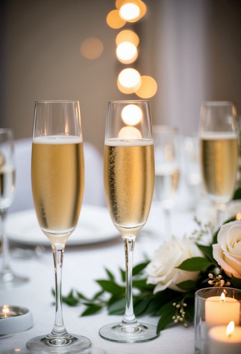 12) Decorative accents for champagne glass tables