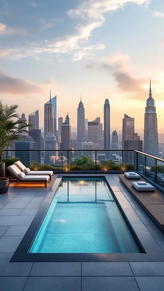 25. Small Rooftop Pool with City Views