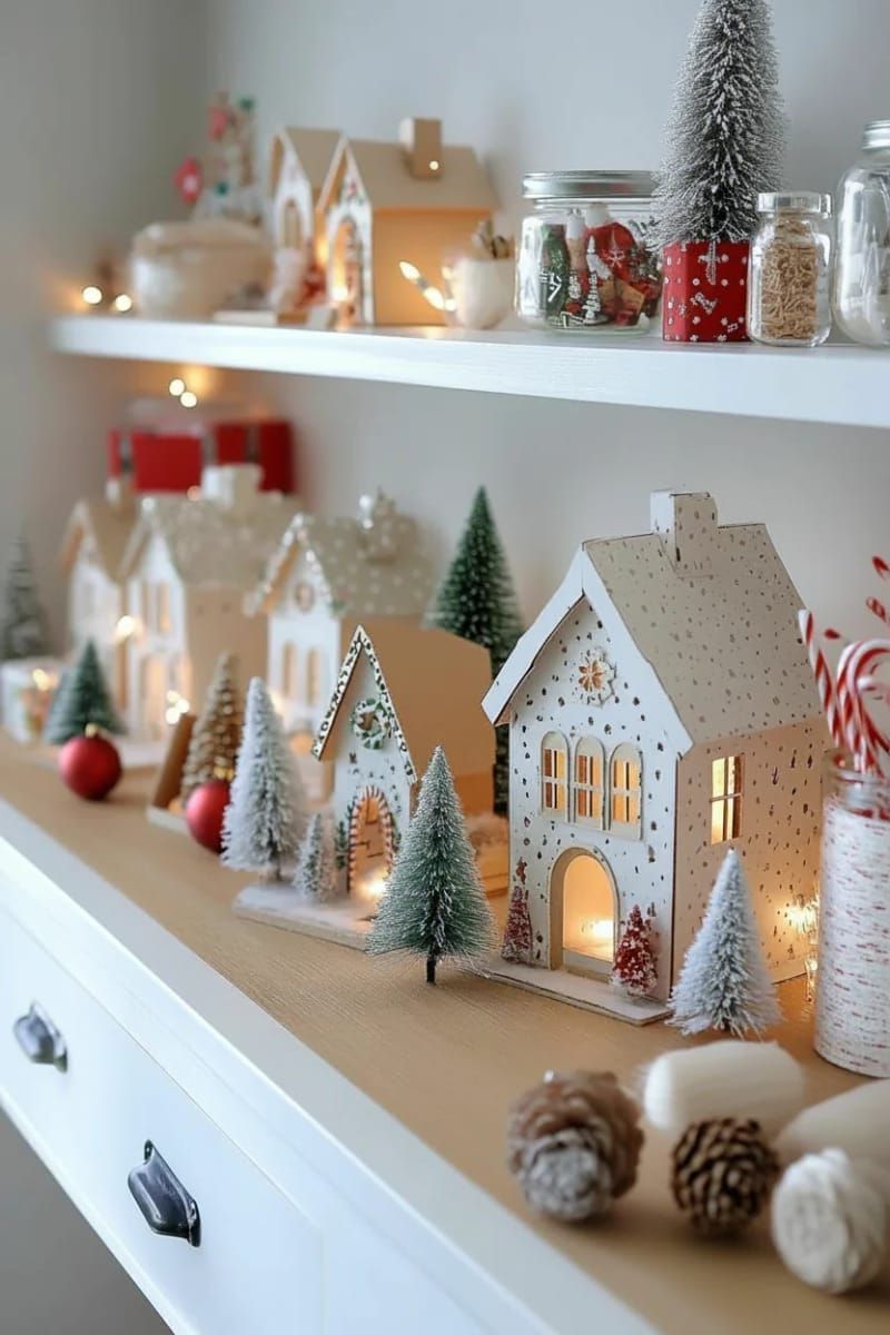2. Cardboard Christmas Village Craft Table Display - photo 2