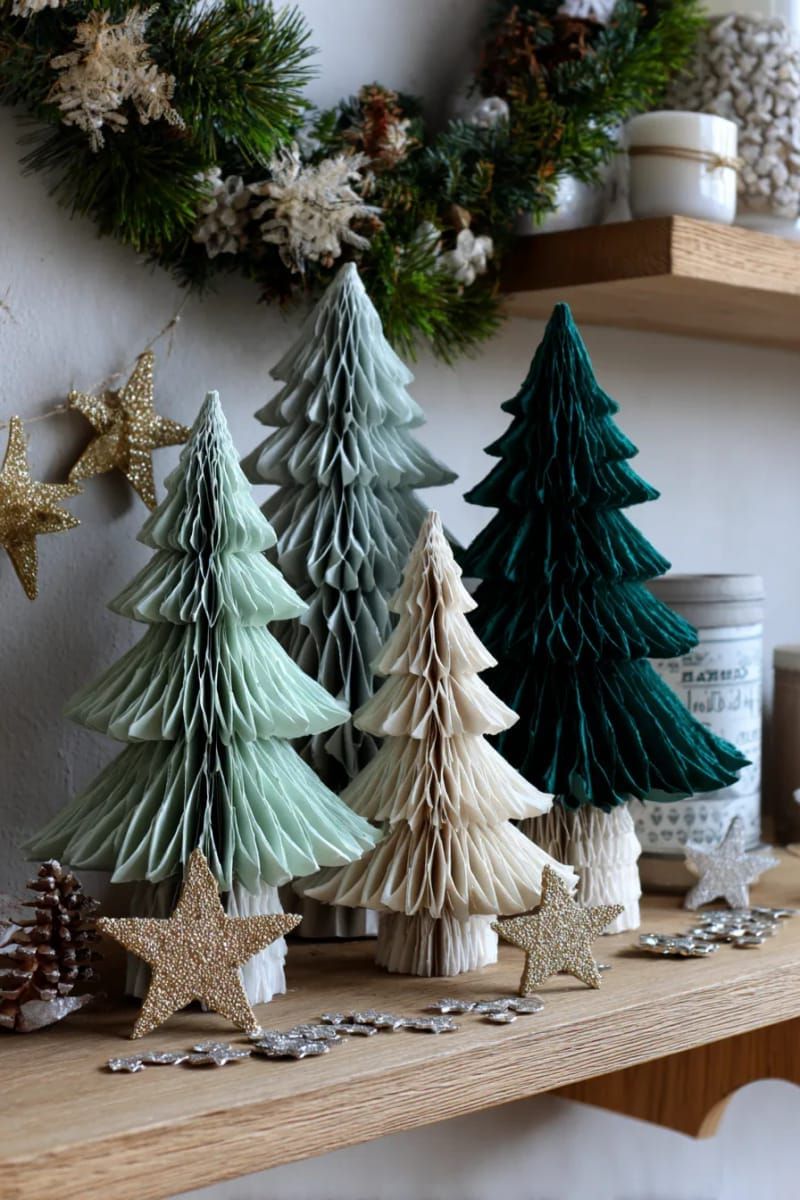 14. Ombre Folded Paper Trees for Shelf Decor - photo 2