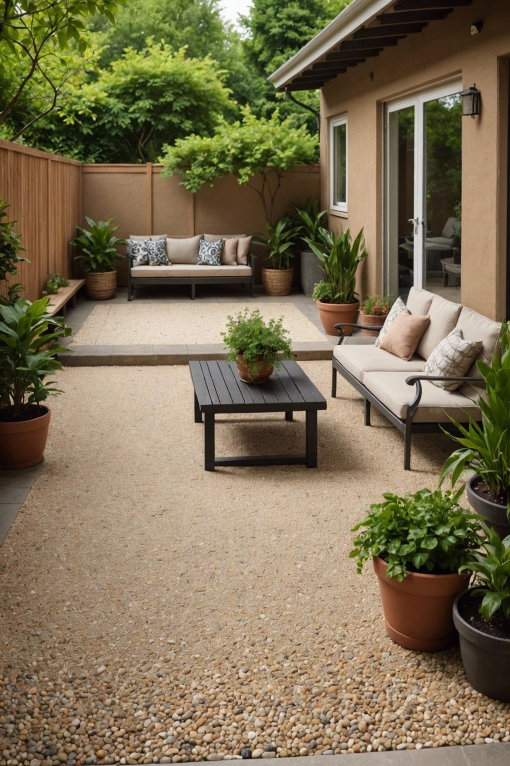 5) Decorative Gravel for an Easy-Care Patio