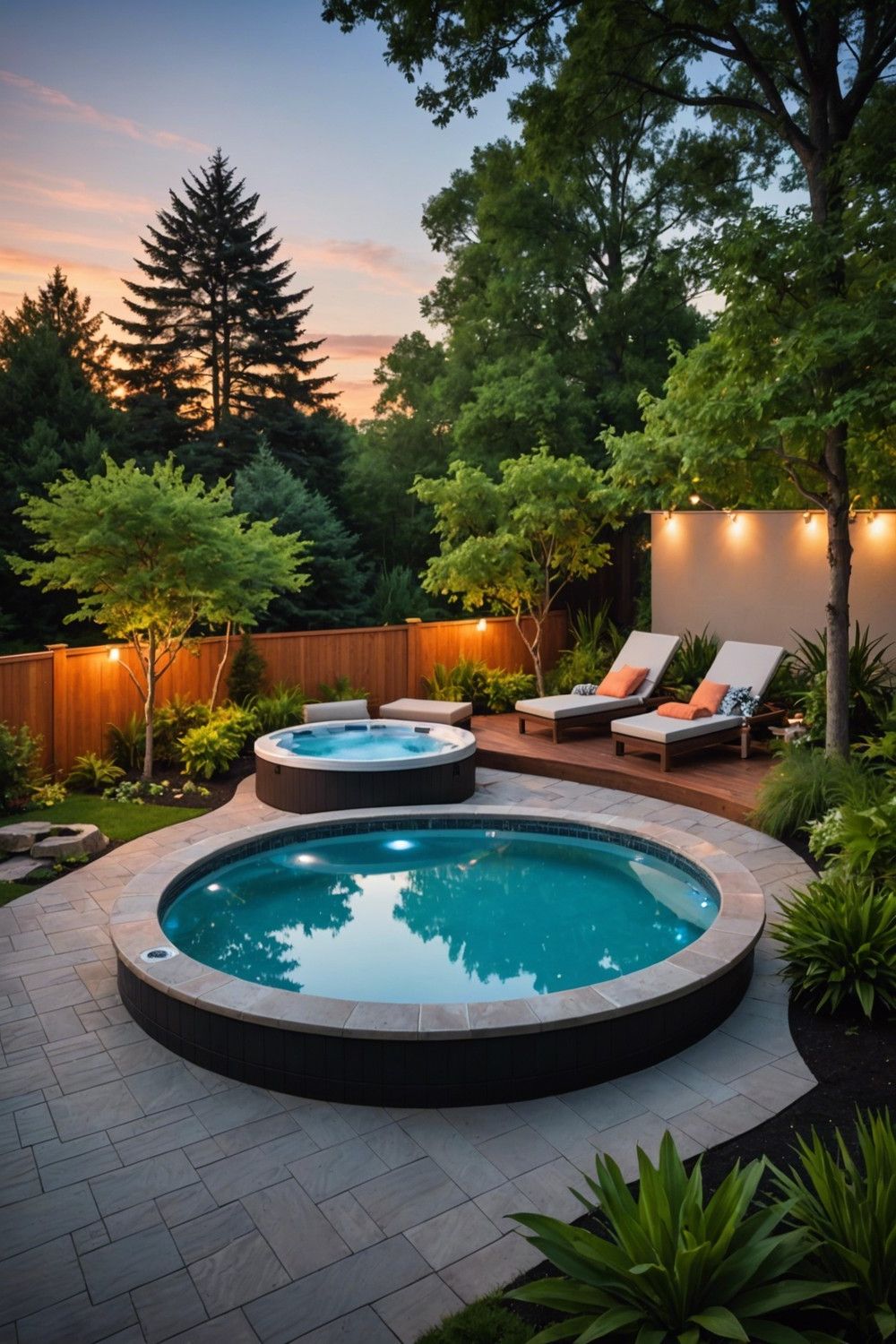 Elevated Hot Tub and Pool Combo