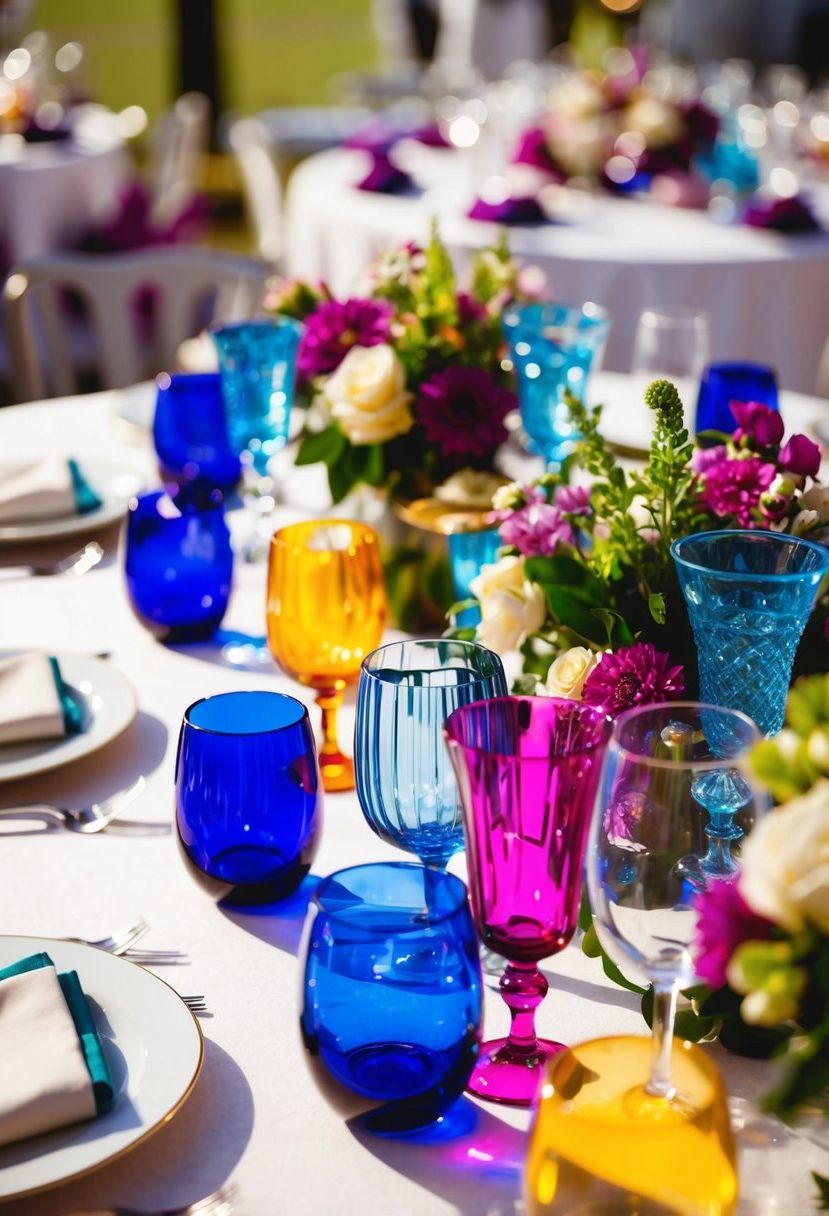 4) Colorful Glassware for a Playful Look