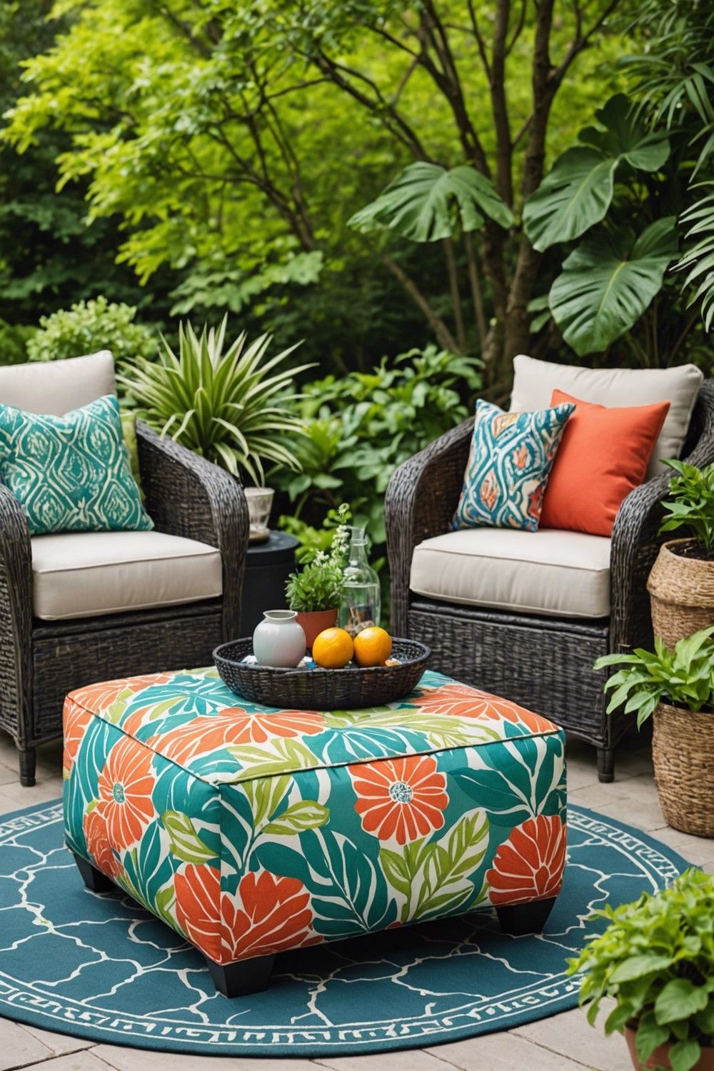 Bright Ottomans for Extra Seating