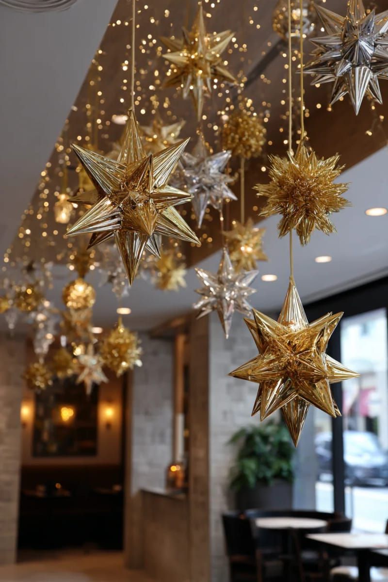 16. Tinsel Stars Hung from the Ceiling - photo 2