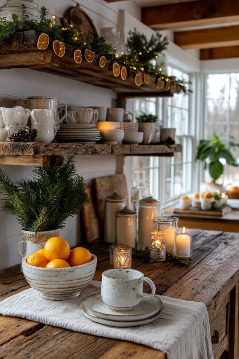 7. Dried Orange Slice Garland On Open Shelving - photo 2
