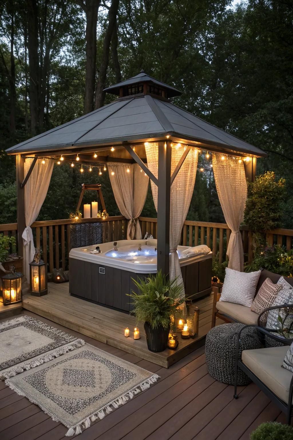 20. Spa-Style Gazebo Retreat