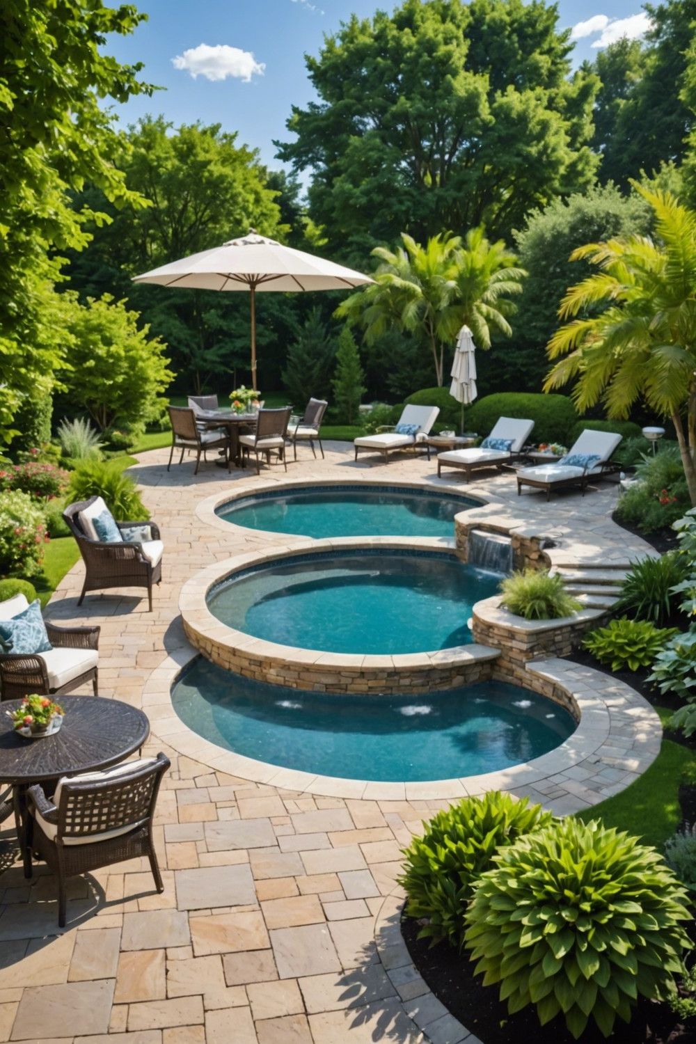 Built-in Grill Stations for Round Pools