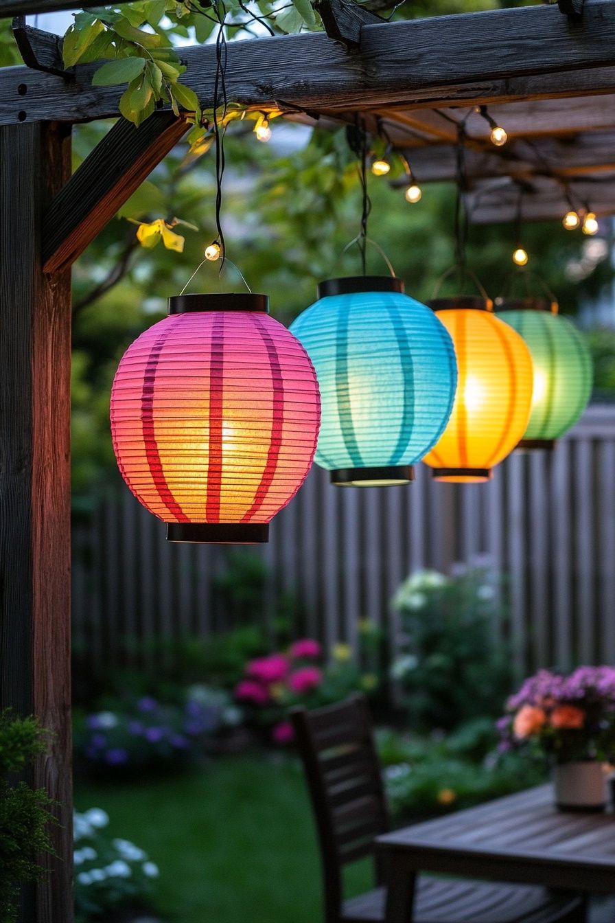 14. Bring in Color with Vibrant Lanterns