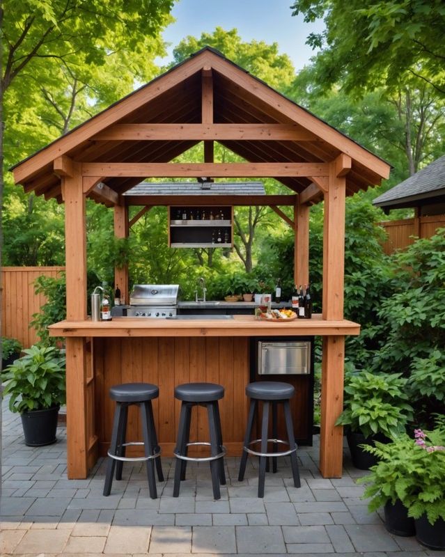 Gazebo with a Built-in Bar