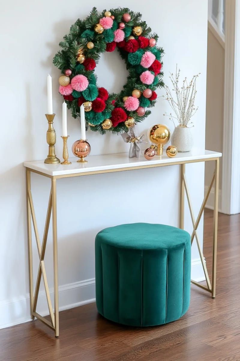 14. Modern Wreath Styled With Felt Pom-Poms - photo 2