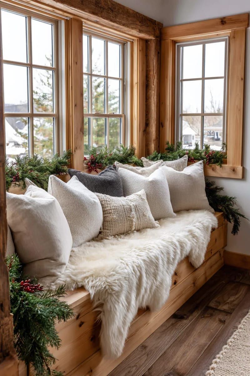 21. Faux Fur Throws On Shiplap Bench - photo 2