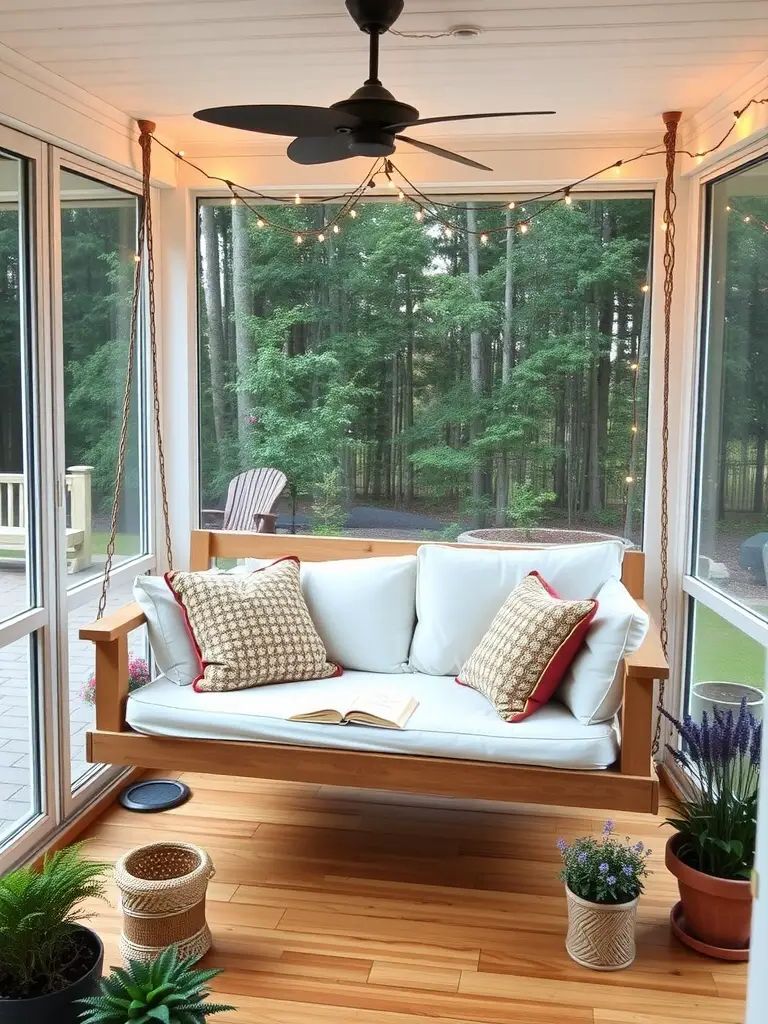 20. Screened-In Porch With a Peaceful Swing
