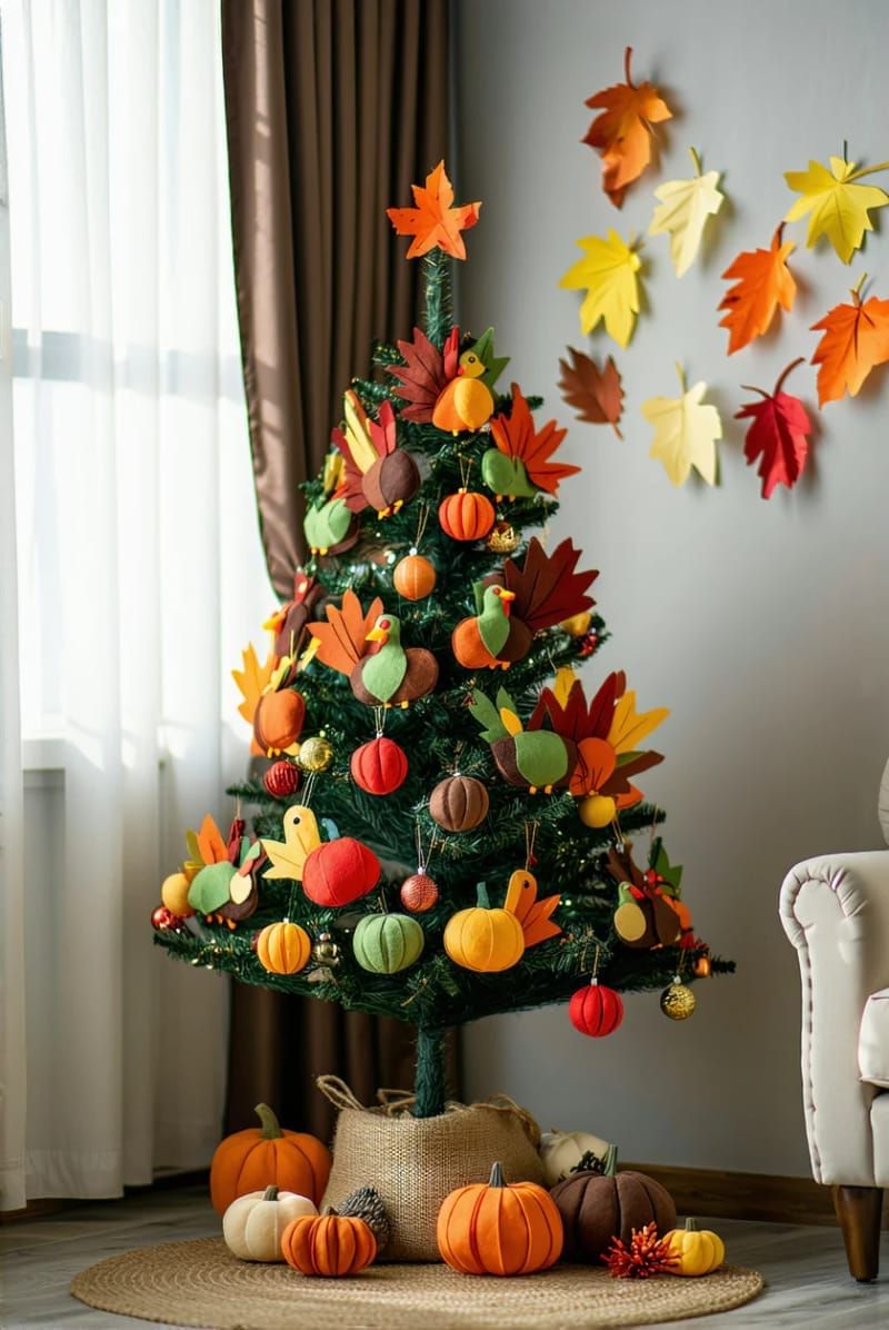 13. Felt Turkeys and Mini Gourds for Kids