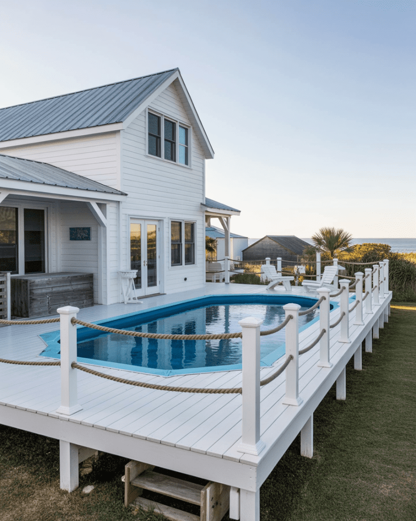 Coastal Deck Style with Rope Railings